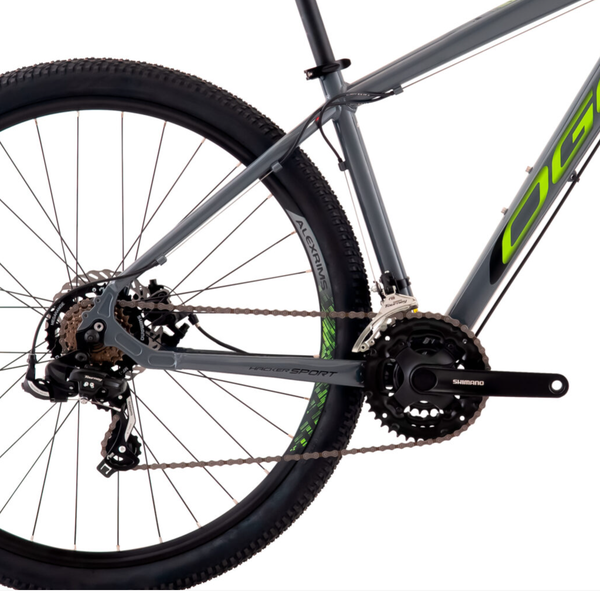 Bicicleta 29 Oggi Hacker Sport 21v - Cinza/Verde 15